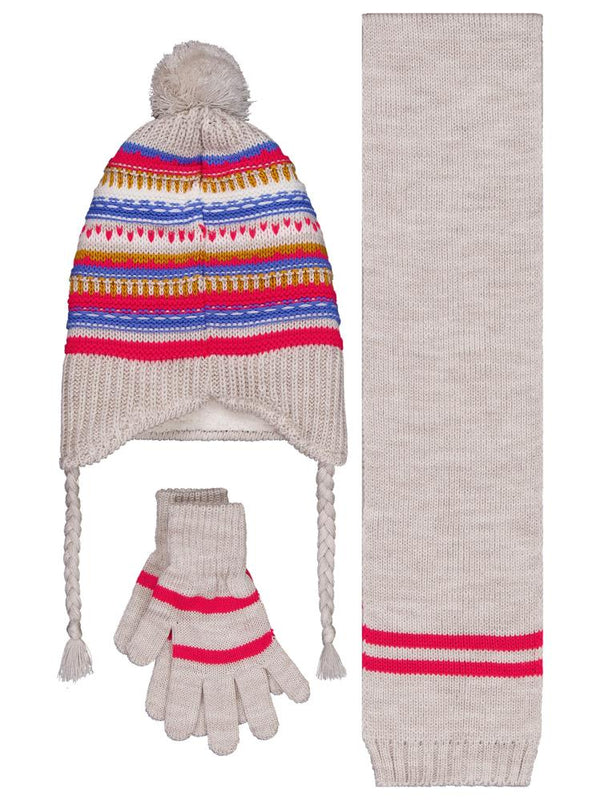 Civil Girls 2-5 Yaş Atkı Bere Eldiven Set - Bej