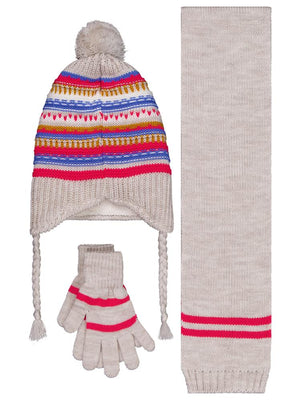 Civil Girls 2-5 Yaş Atkı Bere Eldiven Set - Bej