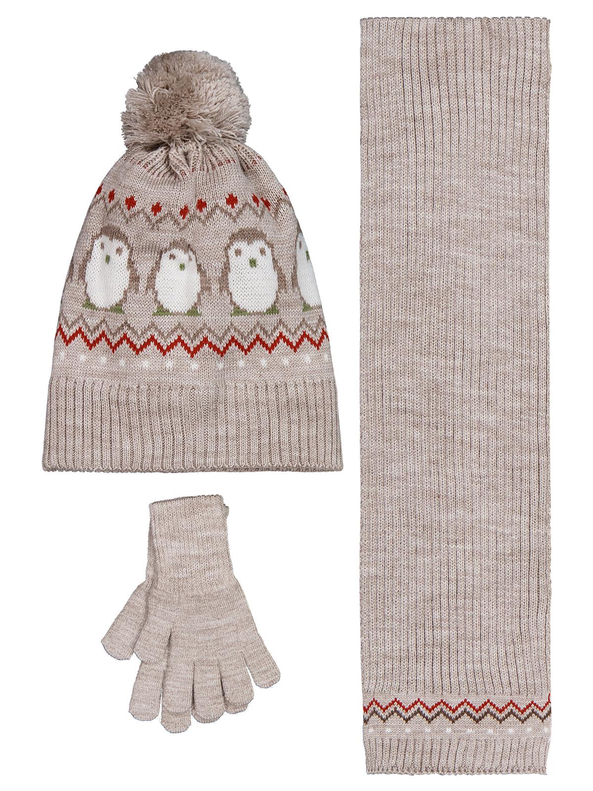 Civil Baby 6-18 Ay Atkı Bere Eldiven Set - Bej