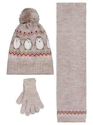 Civil Baby 6-18 Ay Atkı Bere Eldiven Set - Bej