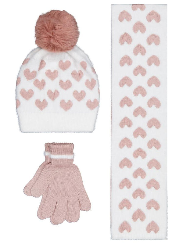 Civil Girls 2-5 Yaş Atkı Bere Eldiven Set - Beyaz