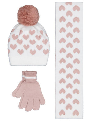 Civil Girls 2-5 Yaş Atkı Bere Eldiven Set - Beyaz