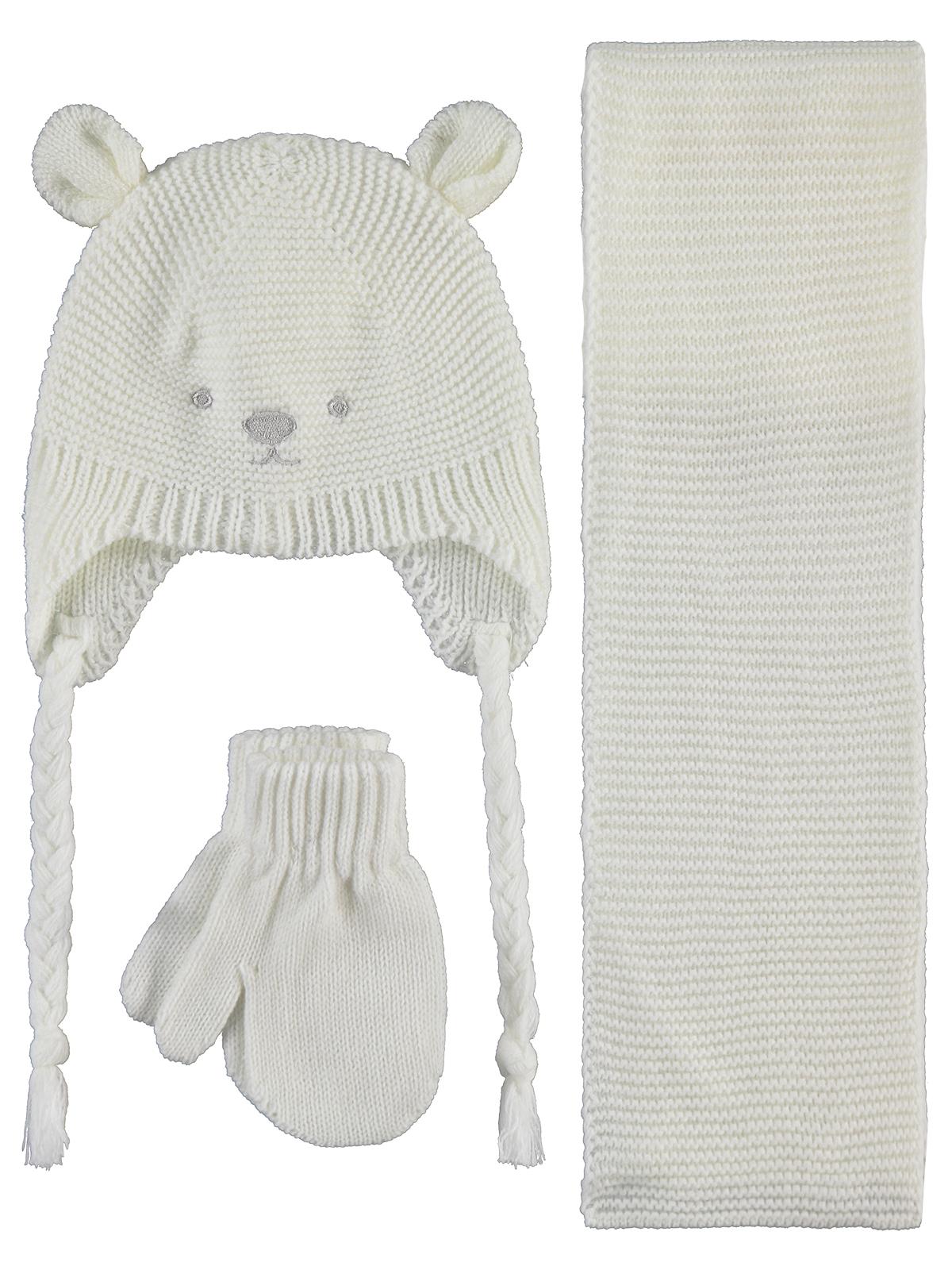 Civil Baby 6-18 Ay Atkı Bere Eldiven Set - Ekru