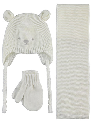 Civil Baby 6-18 Ay Atkı Bere Eldiven Set - Ekru