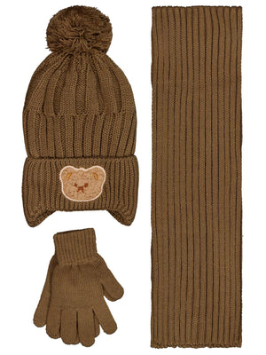 Civil Baby 6-18 Ay Atkı Bere Eldiven Set - Kahverengi