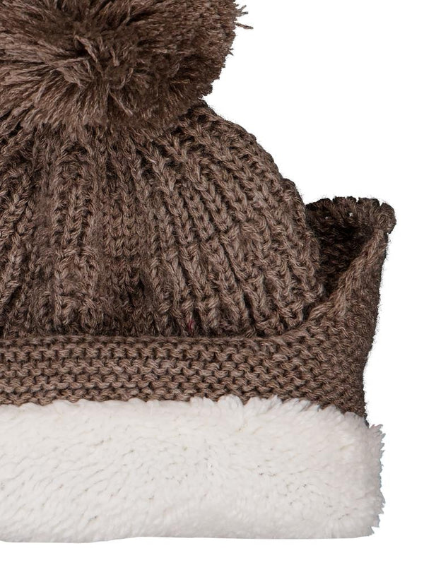 Civil Baby 6-18 Ay Atkı Bere Eldiven Set - Kahverengi