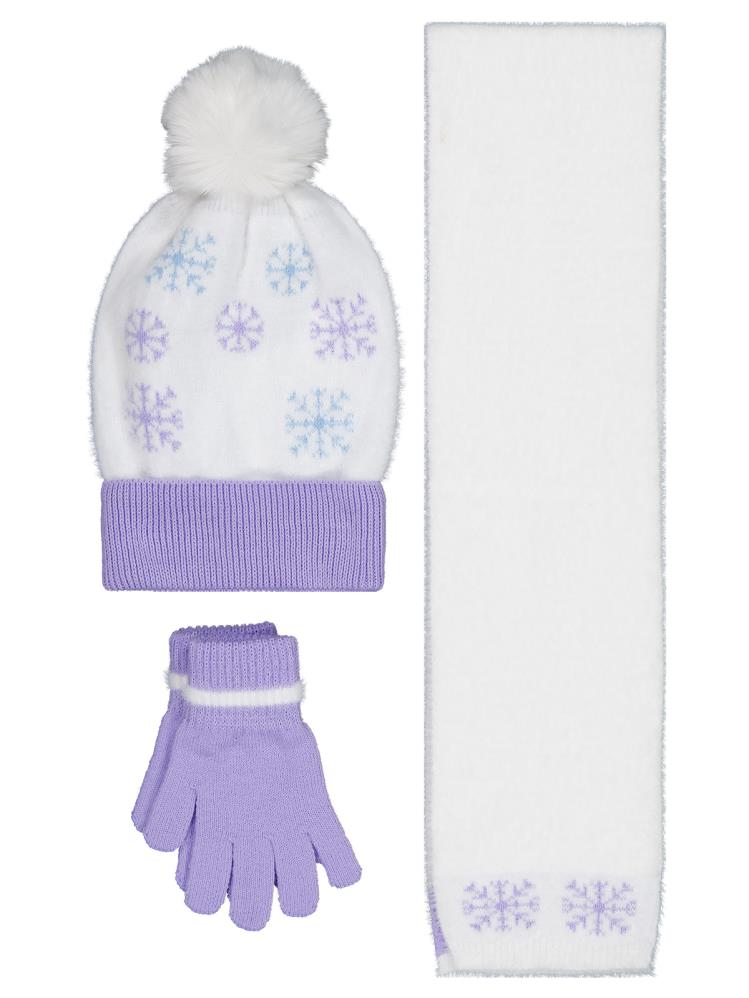 Civil Girls 2-5 Yaş Atkı Bere Eldiven Set - Beyaz