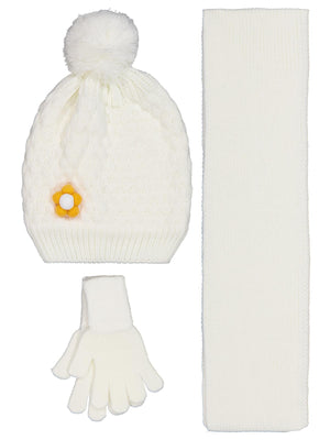 Civil Girls 2-5 Yaş Atkı Bere Eldiven Set - Beyaz