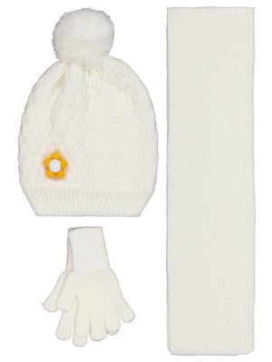 Civil Girls 2-5 Yaş Atkı Bere Eldiven Set - Beyaz