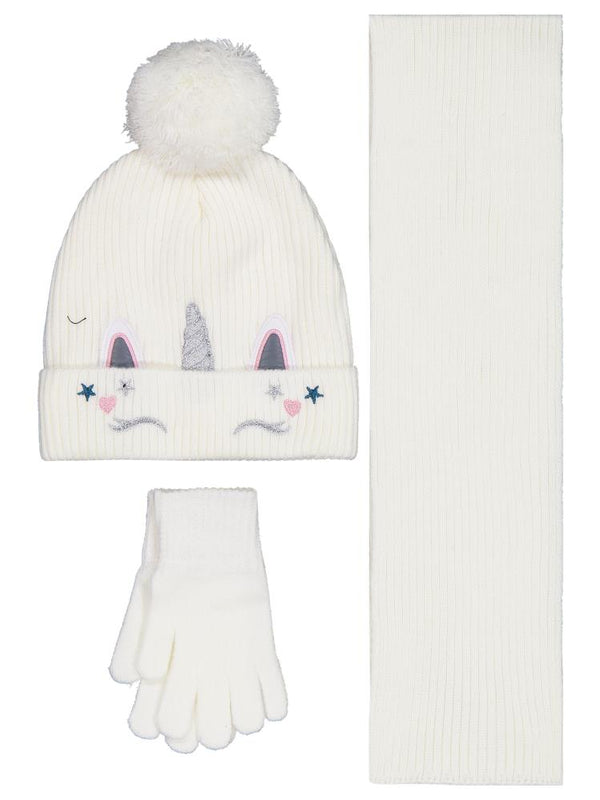 Civil Girls 2-5 Yaş Atkı Bere Eldiven Set - Ekru