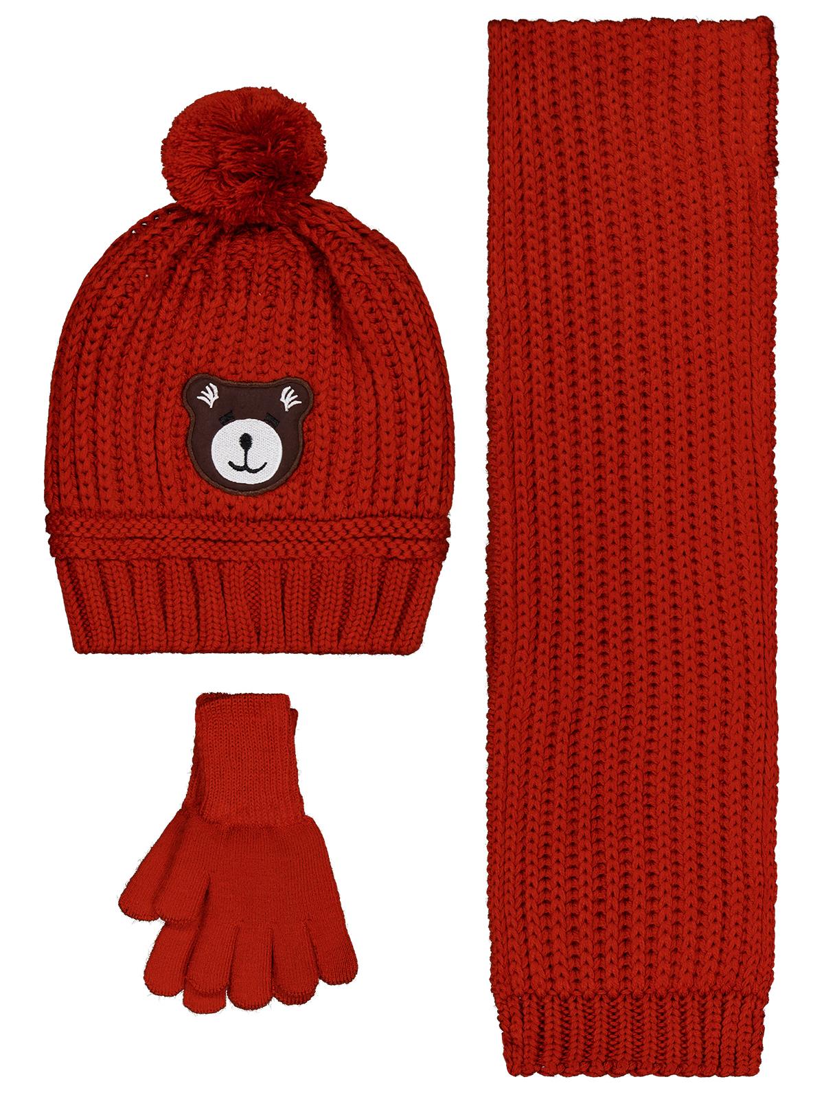 Civil Boys 2-5 Yaş Atkı Bere Eldiven Set - Turuncu