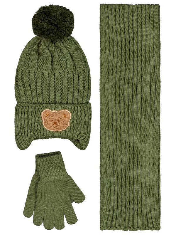 Civil Baby 6-18 Ay Atkı Bere Eldiven Set - Yeşil