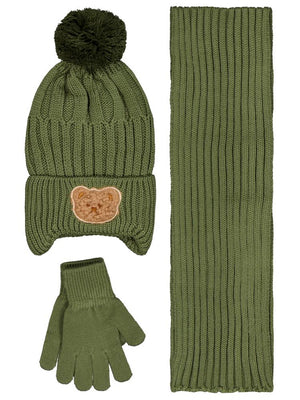 Civil Baby 6-18 Ay Atkı Bere Eldiven Set - Yeşil