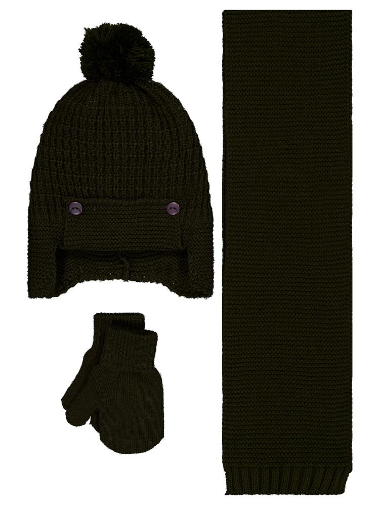 Civil Baby 6-18 Ay Atkı Bere Eldiven Set - Yeşil