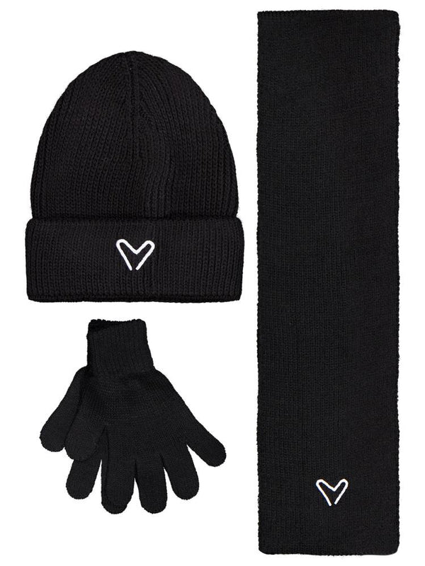 Civil Girls 6-9 Yaş Atkı Bere Eldiven Set - Siyah