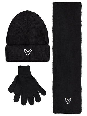 Civil Girls 6-9 Yaş Atkı Bere Eldiven Set - Siyah