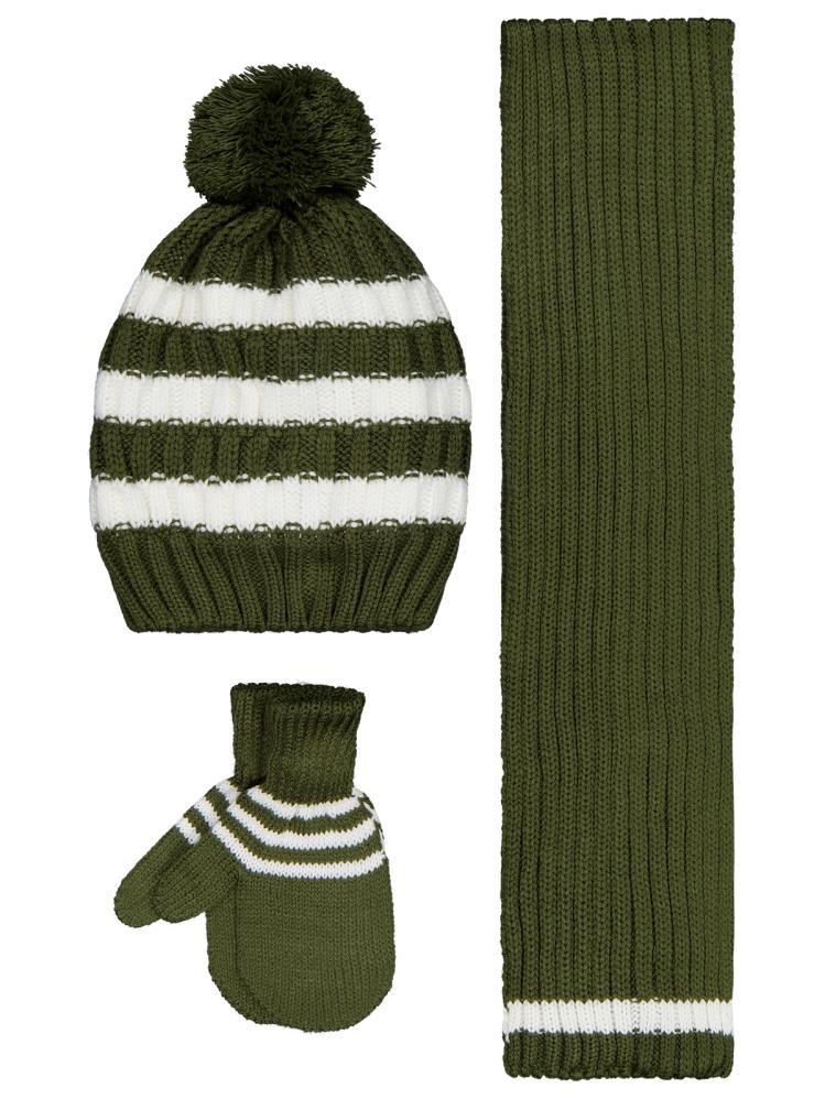 Civil Baby 6-18 Ay Atkı Bere Eldiven Set - Yeşil