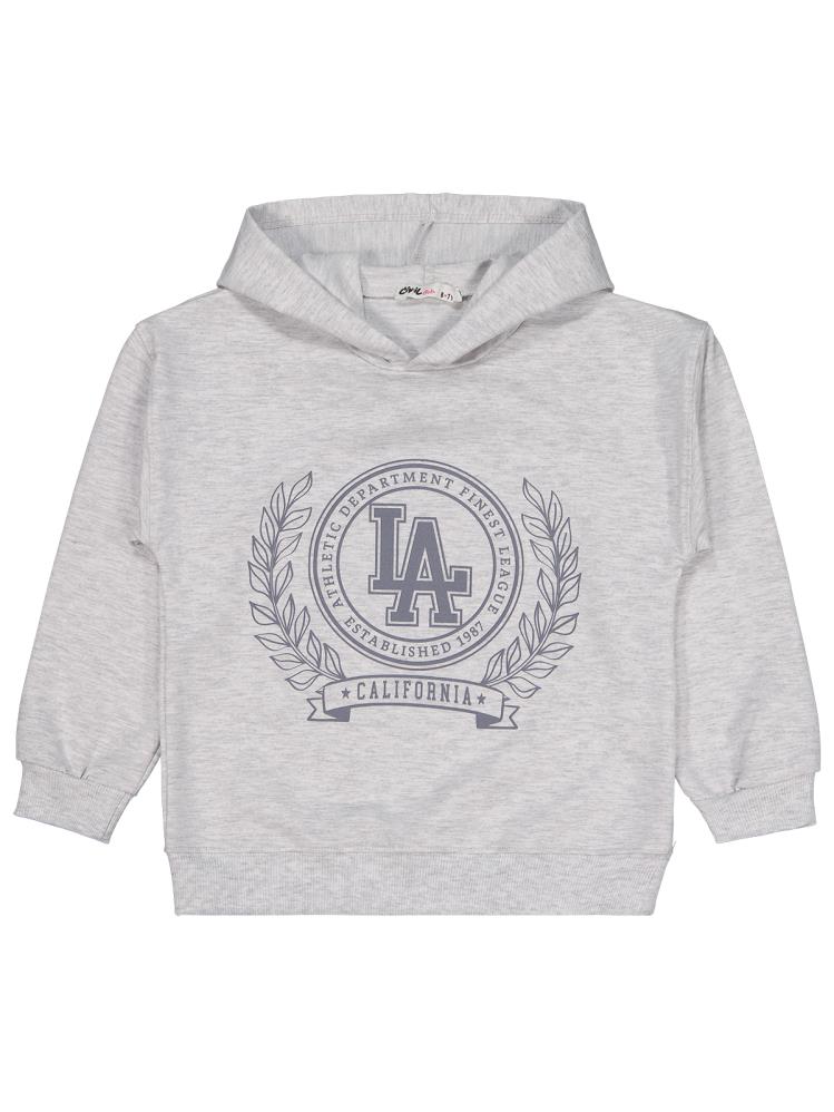 Civil Girls CALIFIRNIA Baskılı 6-9 Yaş Sweatshirt - Gri