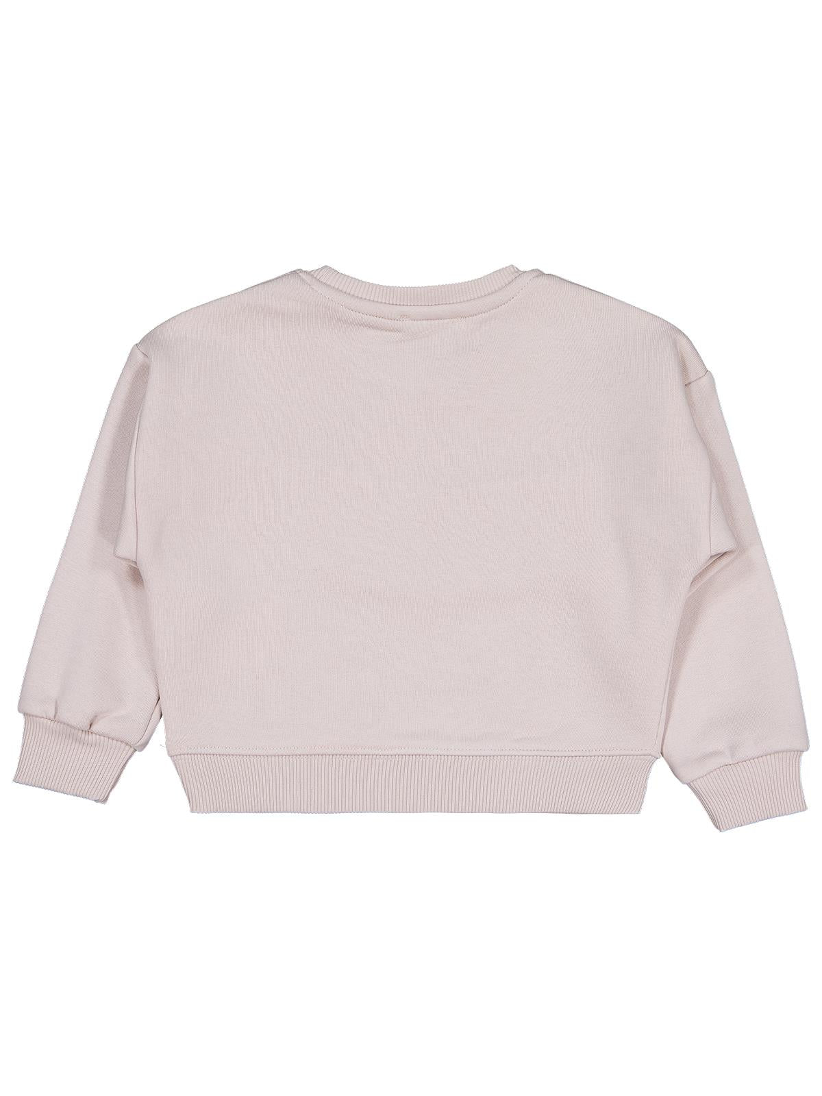 Civil Kız Çocuk Püsküllü Sweatshirt | 3 İp Uzun Kol Bisiklet Yaka | Okul Kreş ve Günlük Kullanım - Bej
