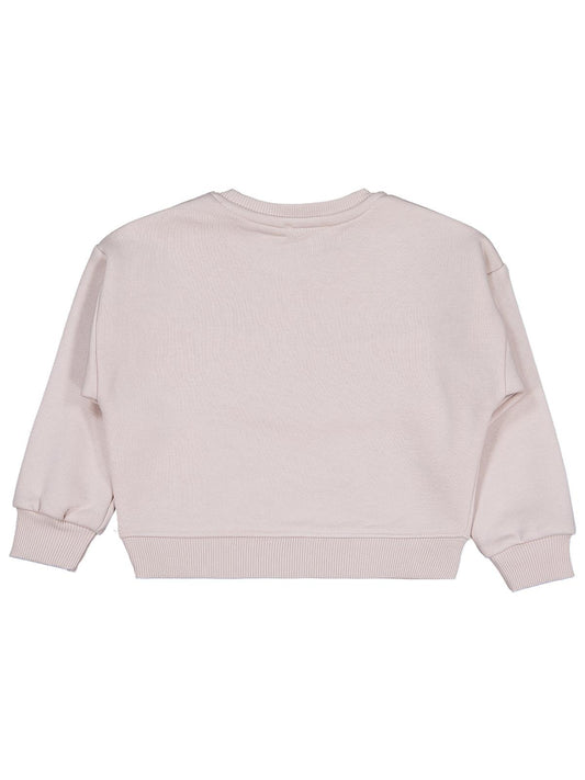 Civil Kız Çocuk Püsküllü Sweatshirt | 3 İp Uzun Kol Bisiklet Yaka | Okul Kreş ve Günlük Kullanım - Bej