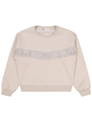Civil Girls Püsküllü 10-13 Yaş Sweatshirt - Bej