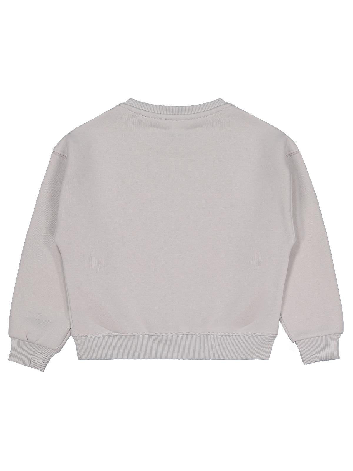 Civil Kız Çocuk STAR Baskılı Sweatshirt | 3 İp Uzun Kol Bisiklet Yaka | Okul Kreş ve Günlük Kullanım - Gri