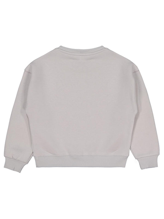 Civil Kız Çocuk STAR Baskılı Sweatshirt | 3 İp Uzun Kol Bisiklet Yaka | Okul Kreş ve Günlük Kullanım - Gri