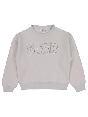 Civil Girls STAR Baskılı 6-9 Yaş Sweatshirt - Gri