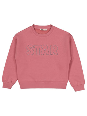 Civil Girls Star Baskılı 6-9 Yaş Sweatshirt - Pembe