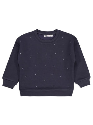 Civil Girls Serpme Taş Baskılı 2-5 Yaş Sweatshirt - Gri