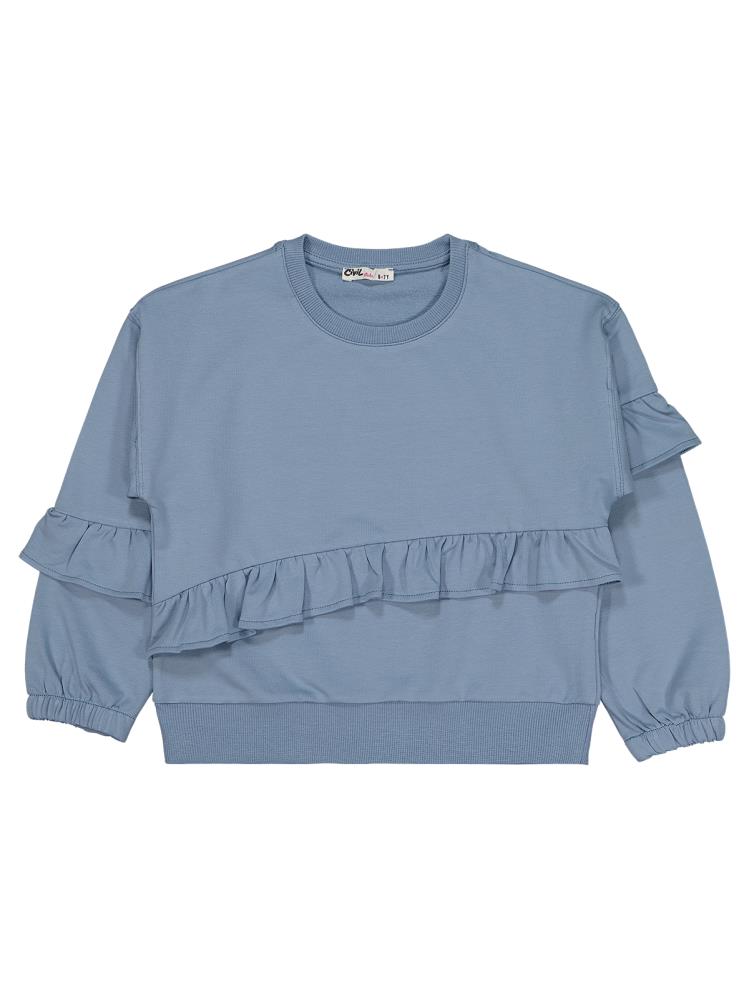 Civil Girls Önü Fırfırlı 6-9 Yaş Eşofman Takımı - Mavi