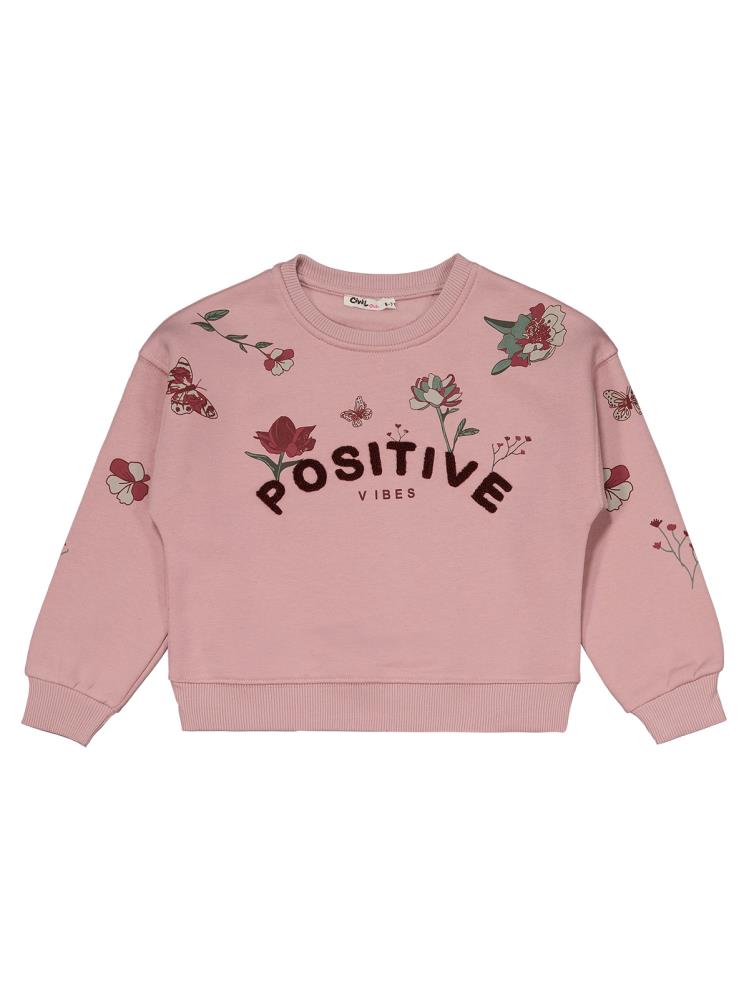 Civil Girls POSITIVE Baskılı 6-9 Yaş Eşofman Takımı - Pembe