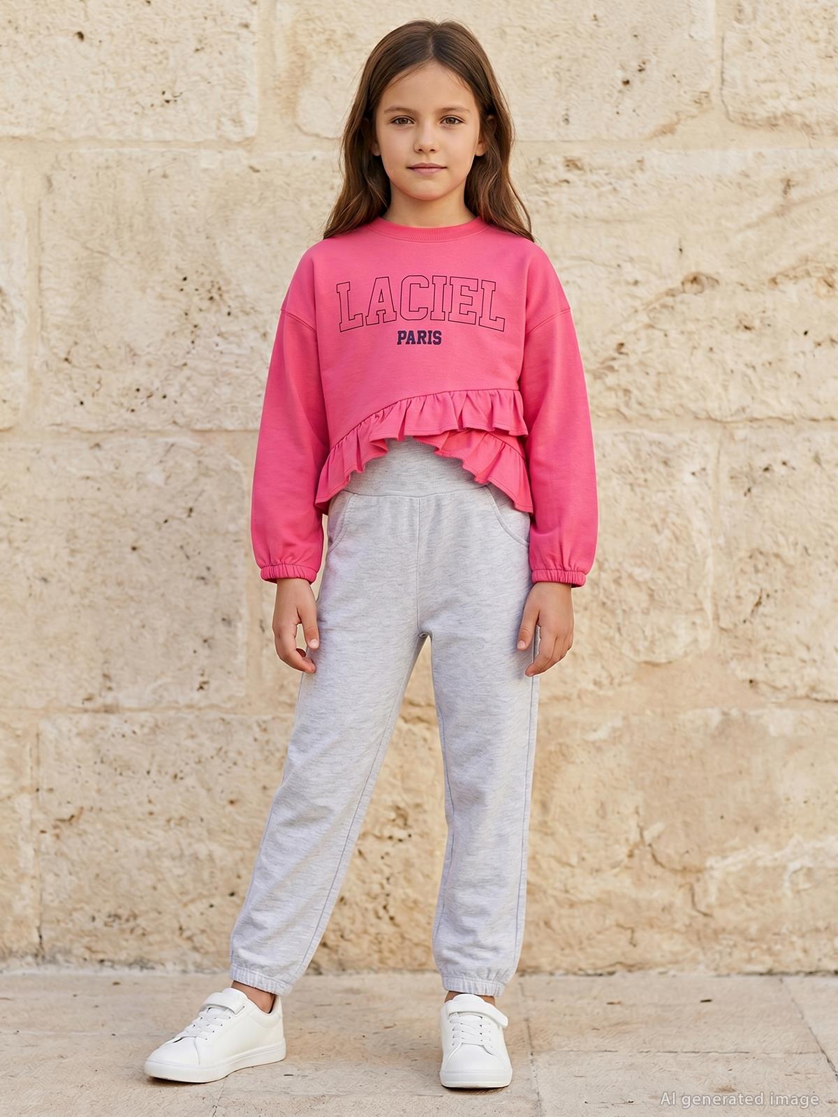 Civil Girls LACIEL Baskılı 6-9 Yaş Eşofman Takımı - Pembe