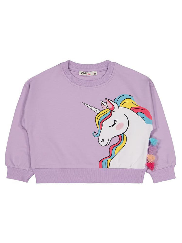 Civil Girls Unicorn Baskılı 2-5 Yaş Eşofman Takımı - Lila