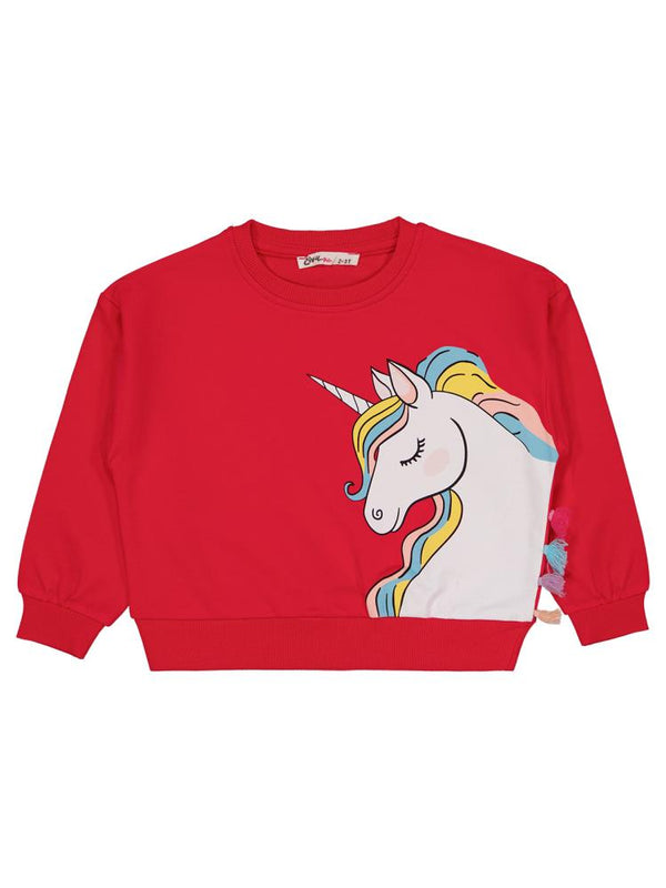 Civil Girls Unicorn Baskılı 2-5 Yaş Eşofman Takımı - Fusya