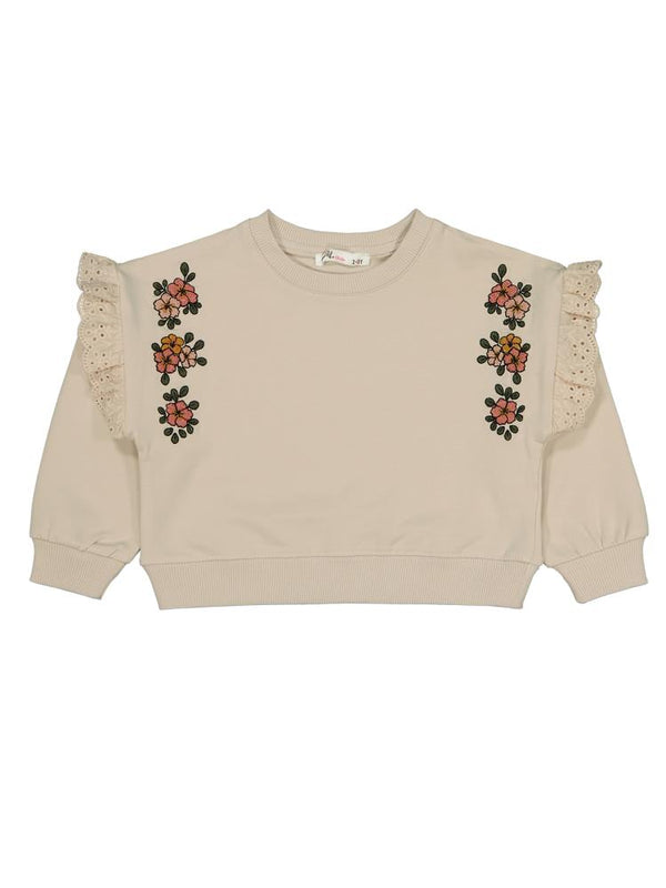 Civil Girls Kolu Fırfırlı 2-5 Yaş Eşofman Takımı - Bej