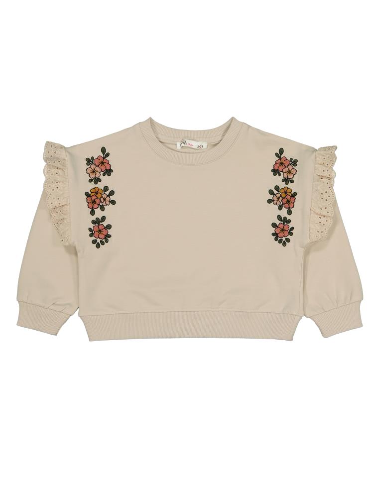 Civil Girls Kolu Fırfırlı 2-5 Yaş Eşofman Takımı - Bej