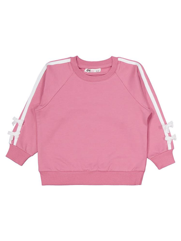 Civil Girls Şeritli Fiyonklu 2-5 Yaş Eşofman Takımı - Pembe
