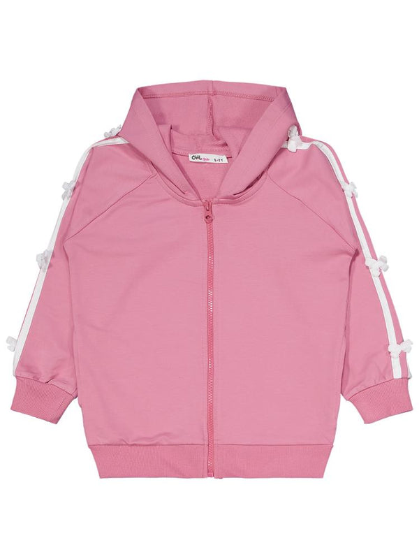 Civil Girls Şeritli Fiyonklu 6-9 Yaş Eşofman Takımı - Pembe