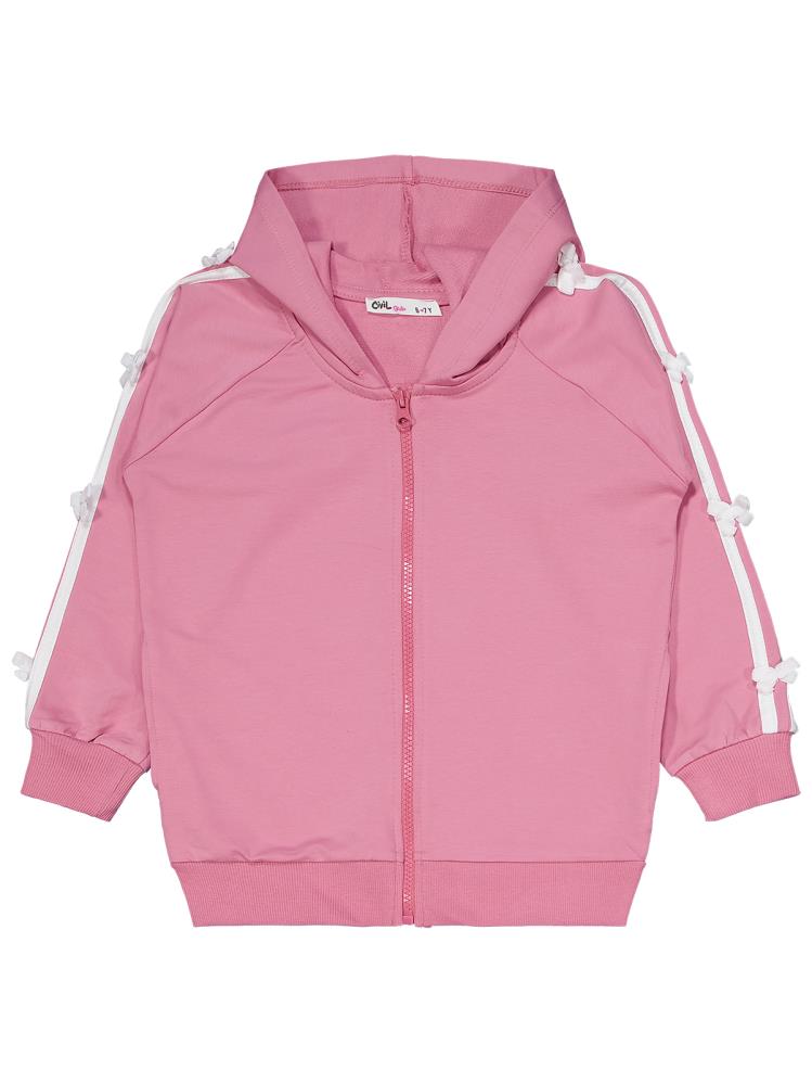 Civil Girls Şeritli Fiyonklu 6-9 Yaş Eşofman Takımı - Pembe