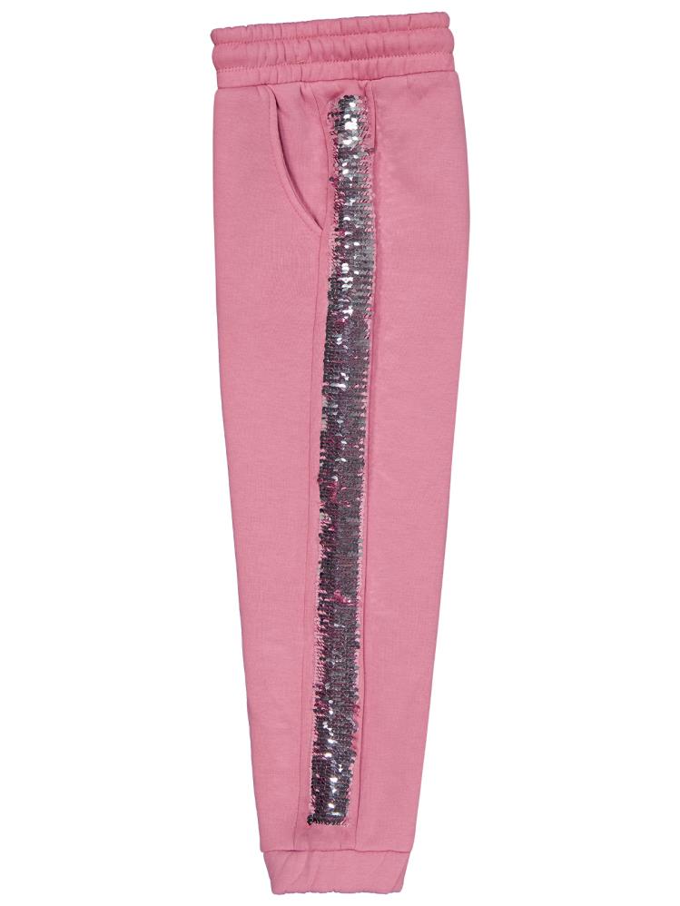 Civil Girls Şerit Pul Nakışlı 6-9 Yaş Eşofman Altı - Pembe