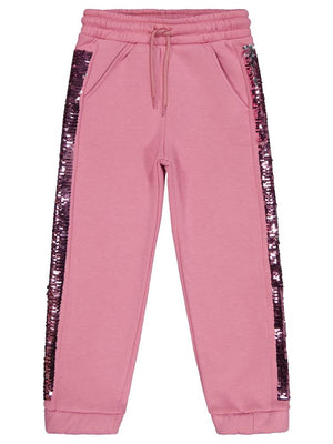 Civil Girls Şerit Pul Nakışlı 6-9 Yaş Eşofman Altı - Pembe