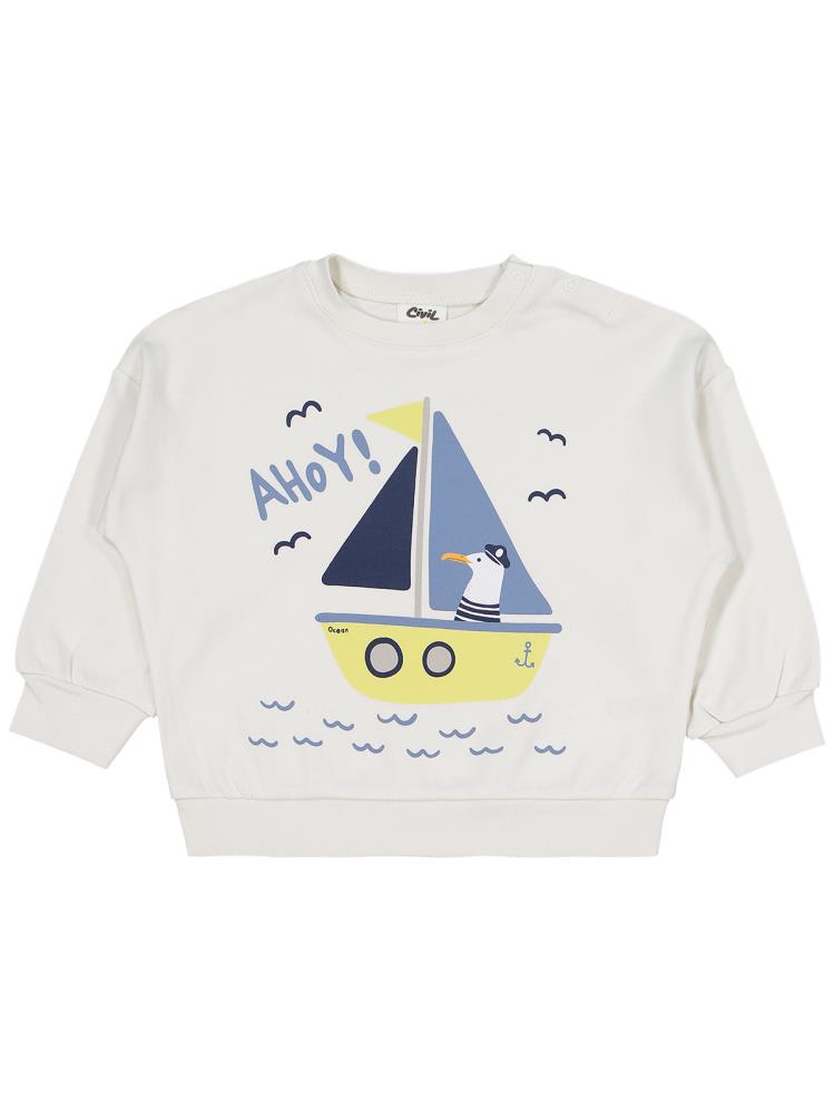 Civil Baby Yelken Baskılı 6-18 Ay Takım - Beyaz