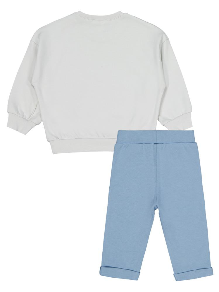 Civil Baby Kuş Baskılı 6-18 Ay Takım - Uçuk Gri