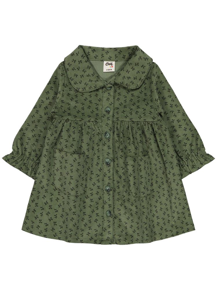 Civil Baby Dal Baskılı 6-18 Ay Elbise - Haki