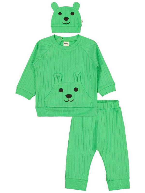Civil Baby Raporlu Fırçalı Kaşkorse 6-18 Ay Takım - Yeşil