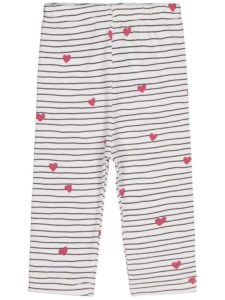 Civil Baby Çizgi Kalp Empirme 6-18 Ay Tek Alt Bebe - Ekru