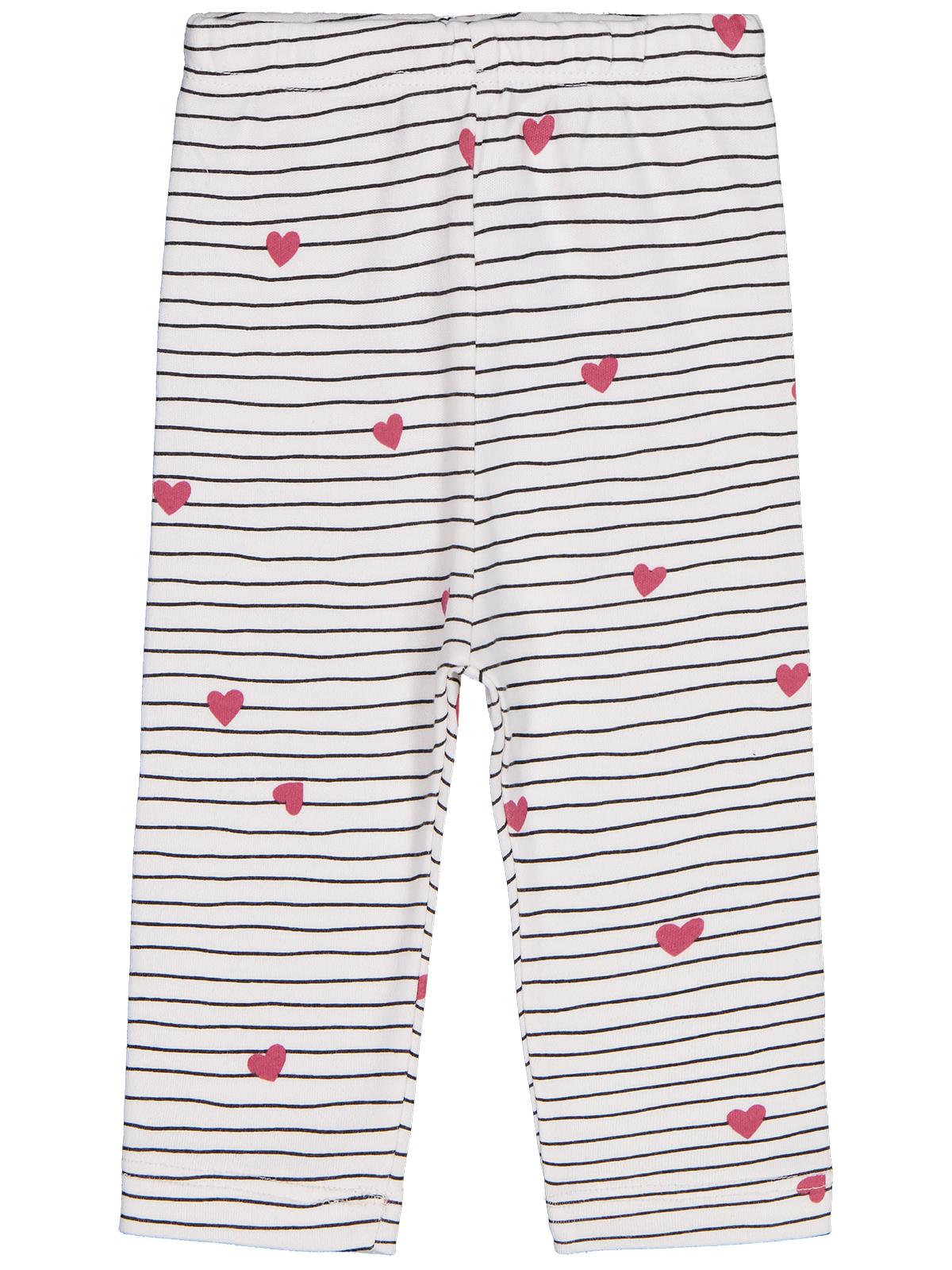 Civil Baby Çizgi Kalp Empirme 6-18 Ay Tek Alt Bebe - Ekru