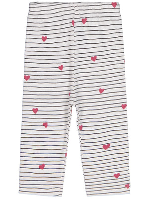 Civil Baby Çizgi Kalp Empirme 6-18 Ay Tek Alt Bebe - Ekru