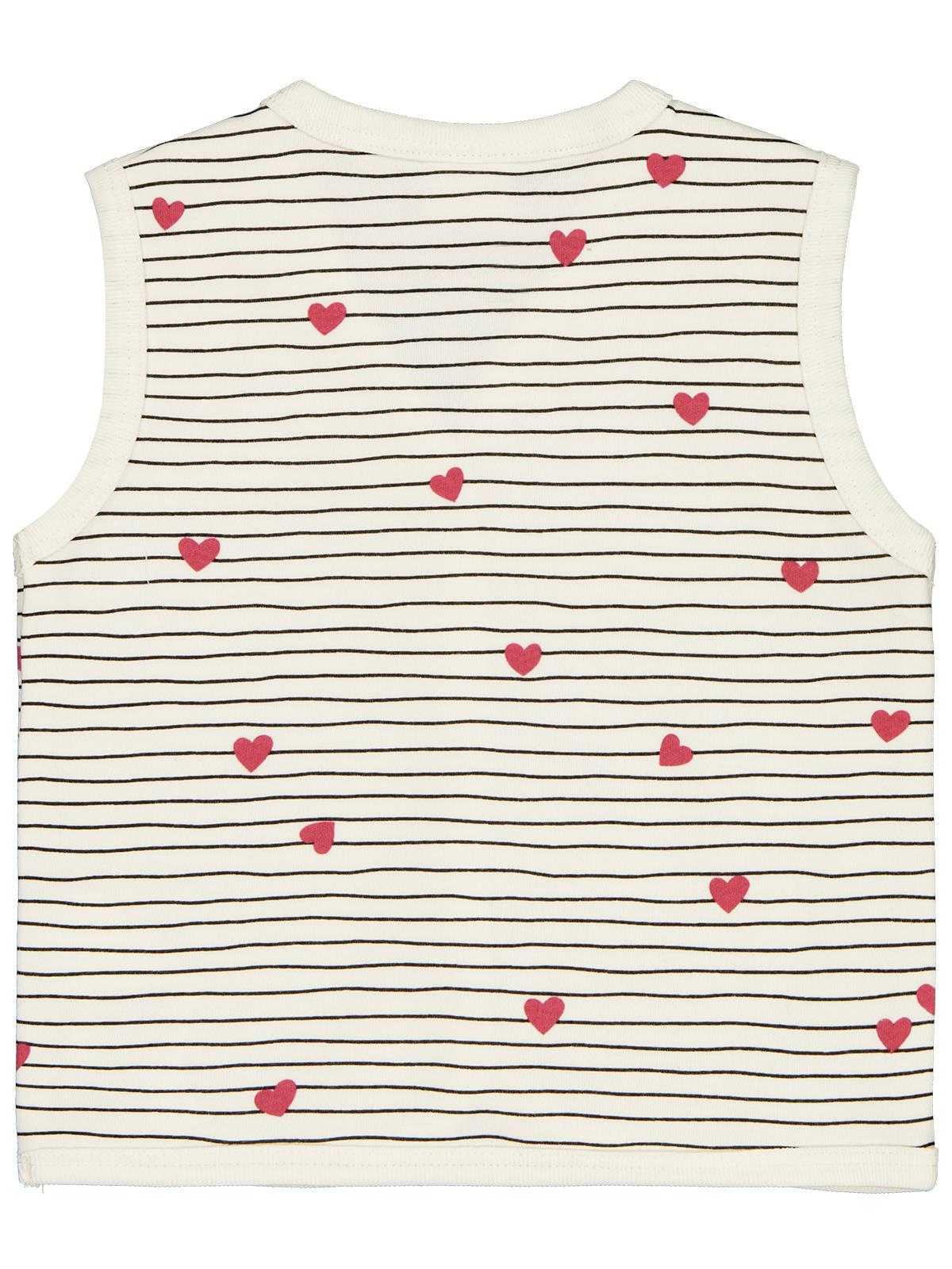 Civil Baby Çizgi Kalp Empirme 6-18 Ay Yelek - Ekru
